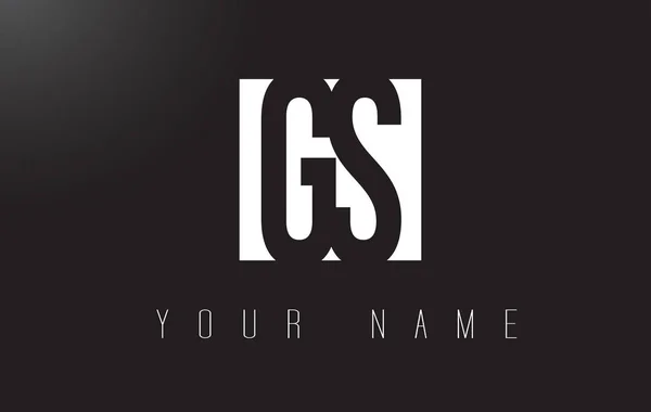 Logo GS Letter con diseño de espacio negativo en blanco y negro . — Vector de stock