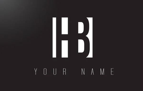 HB levél logó fekete-fehér negatív tér kialakítása. — Stock Vector