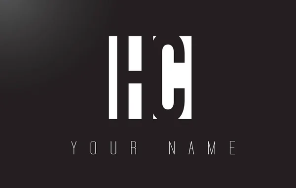 HC list Logo z czarno-biały wzór negatywnej przestrzeni. — Wektor stockowy