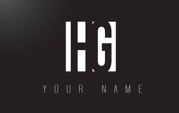 Логотип HG Letter с черно-белым негативным космическим дизайном . — стоковый вектор