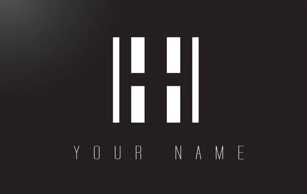 HH dopis Logo s černou a bílou negativní prostor designem. — Stockový vektor