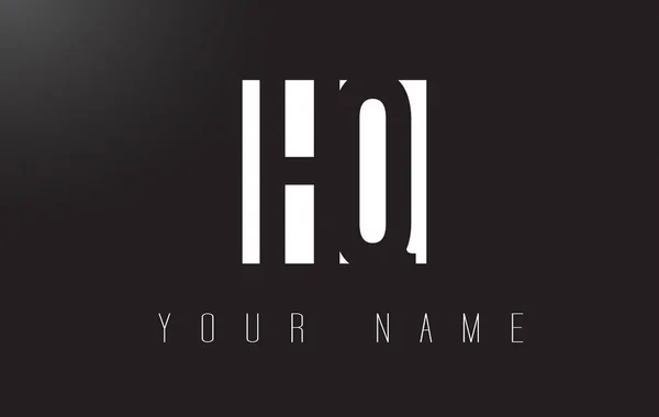 HQ dopis Logo s černou a bílou negativní prostor designem. — Stockový vektor