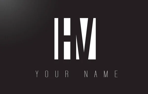 Logotipo da letra HV com preto e branco Design de espaço negativo . —  Vetores de Stock