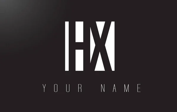 Логотип HX Letter с черно-белым негативным космическим дизайном . — стоковый вектор