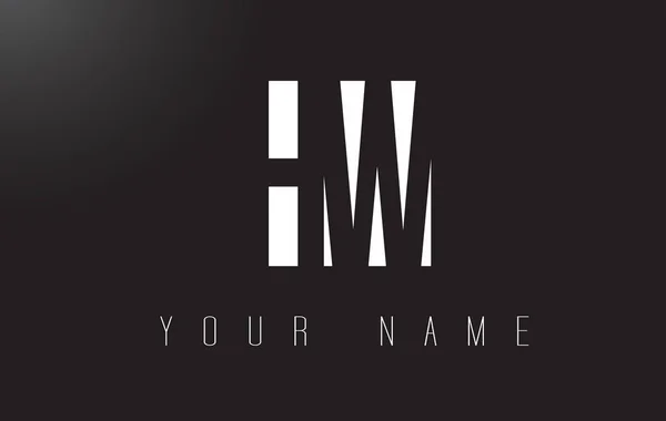 HW list Logo z czarno-biały wzór negatywnej przestrzeni. — Wektor stockowy