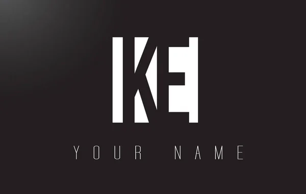 Logotipo de la letra KE con diseño de espacio negativo en blanco y negro . — Vector de stock
