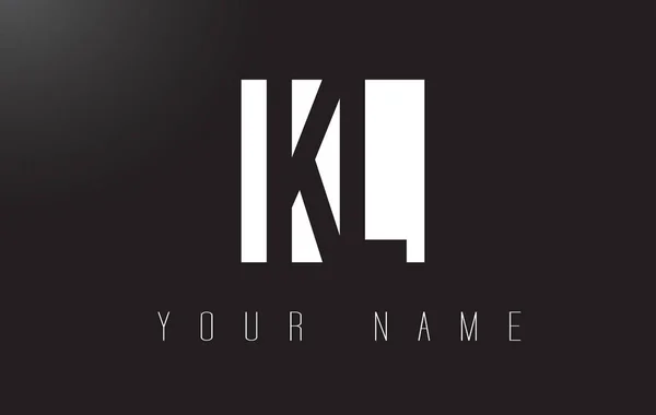 KL list Logo z czarno-biały wzór negatywnej przestrzeni. — Wektor stockowy