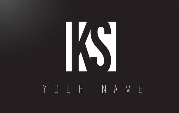 Logotipo de la letra KS con diseño de espacio negativo en blanco y negro . — Vector de stock