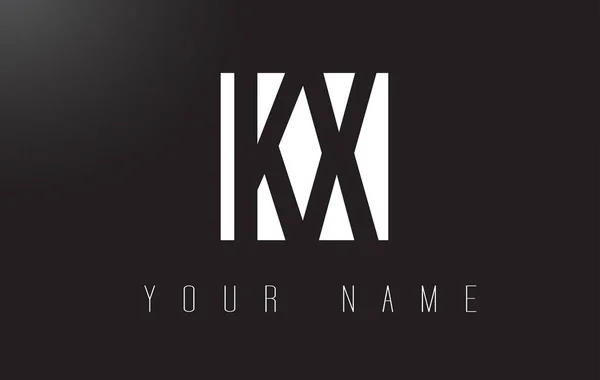 Kx levél logó fekete-fehér negatív tér kialakítása. — Stock Vector
