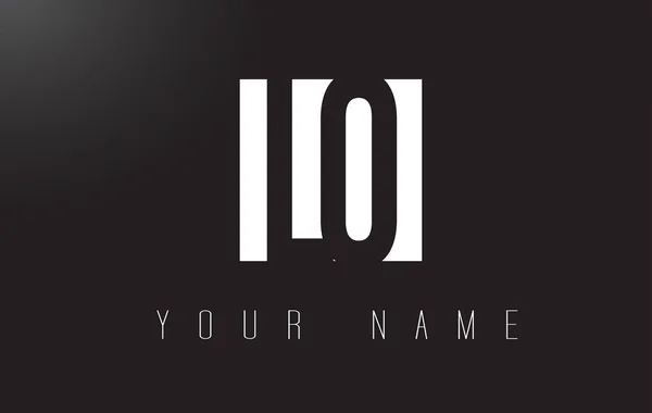Logotipo de letra LO com preto e branco Design de espaço negativo . — Vetor de Stock