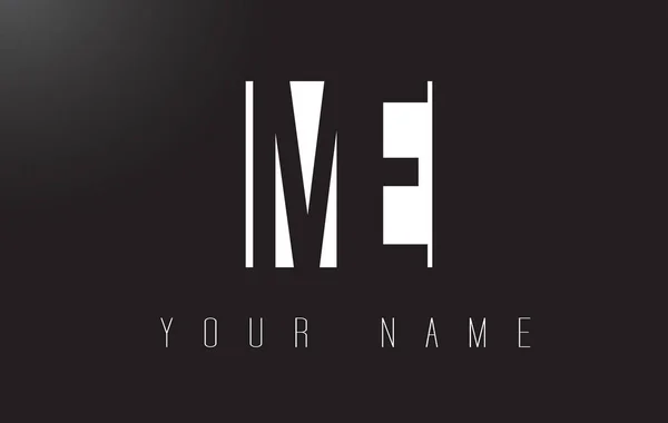 Me letter logo mit schwarz-weißer negativer Raumgestaltung. — Stockvektor