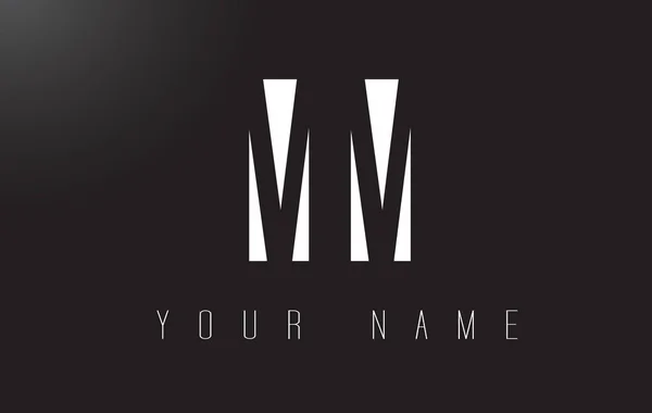 Mm 字母徽标与黑色和白色负空间设计. — 图库矢量图片