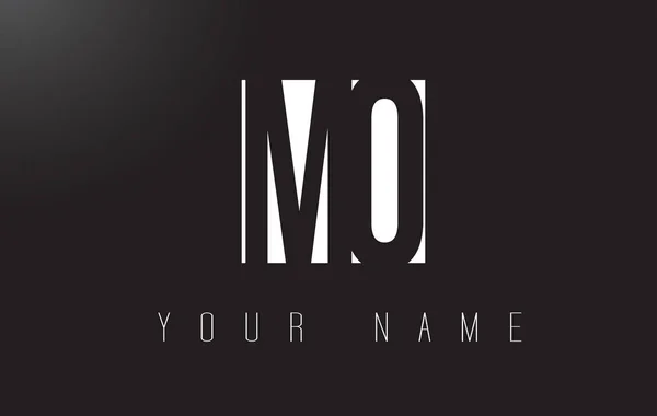 Mo brief Logo met zwart-wit negatief Space-ontwerp. — Stockvector