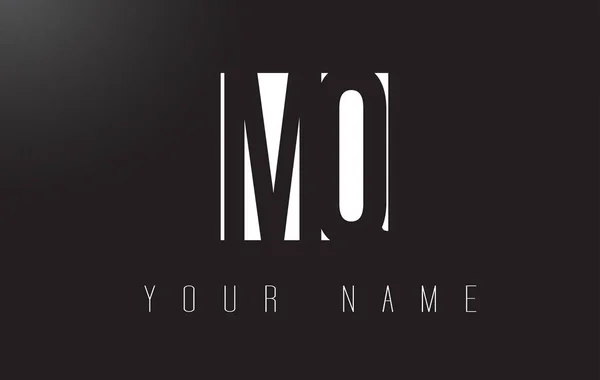 MQ brief Logo met zwart-wit negatief Space-ontwerp. — Stockvector