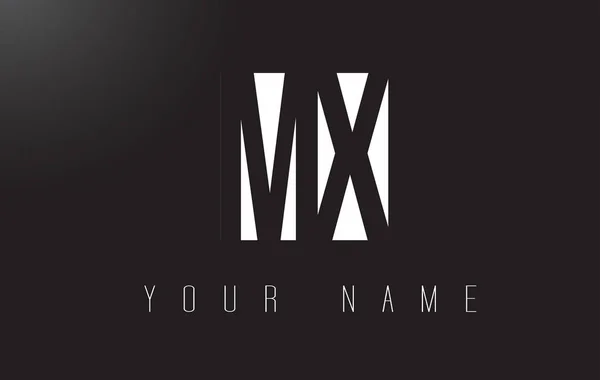 MX brev logotyp med Black and White negativa utrymme Design. — Stock vektor