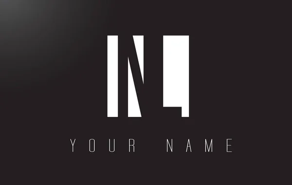 NL dopis Logo s černou a bílou negativní prostor designem. — Stockový vektor