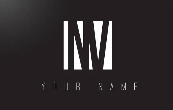 NV brief Logo met zwart-wit negatief Space-ontwerp. — Stockvector