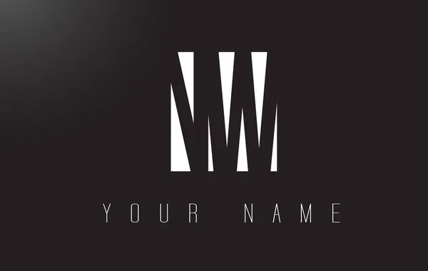 NW dopis Logo s černou a bílou negativní prostor designem. — Stockový vektor
