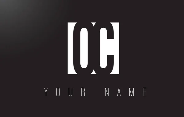 Επιστολή OC λογότυπο με μαύρο και άσπρο σχέδιο αρνητικός χώρος. — Διανυσματικό Αρχείο