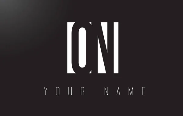 Logo de lettre ON avec design d'espace négatif noir et blanc . — Image vectorielle