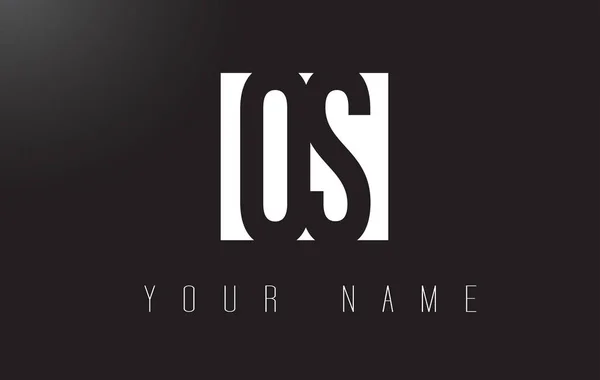 Logotipo de letra OS con diseño de espacio negativo en blanco y negro . — Vector de stock