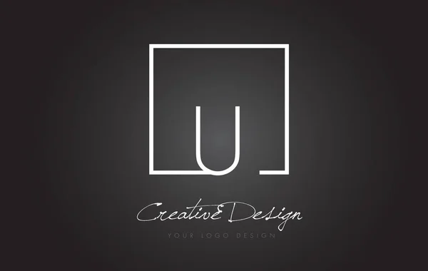 U Square Frame Carta Logo Design com cores preto e branco . —  Vetores de Stock