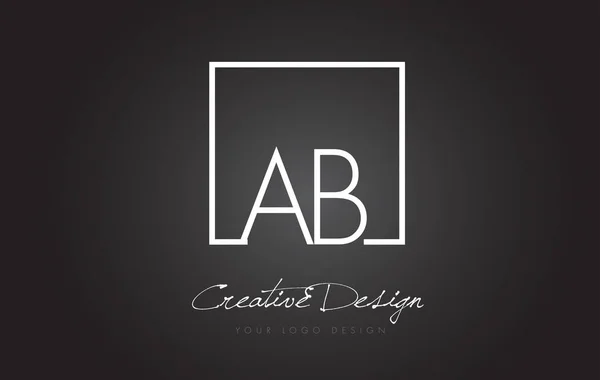 AB Square Frame Carta Logo Design com cores preto e branco . —  Vetores de Stock