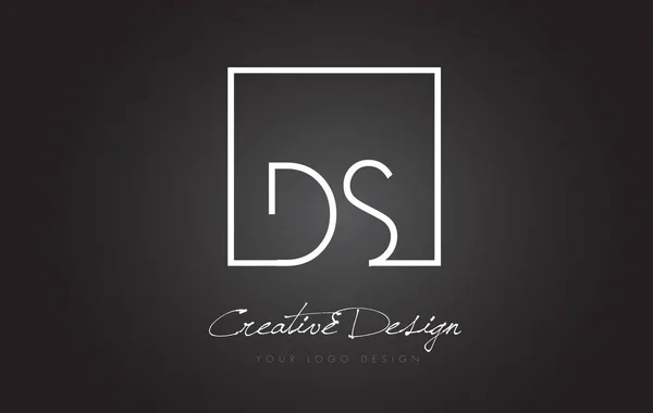 DS Square Frame Letter Logo Design com cores preto e branco . —  Vetores de Stock