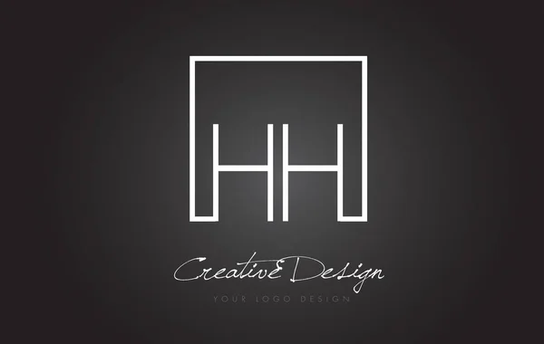 HH Square Frame Carta Logo Design com cores preto e branco . —  Vetores de Stock