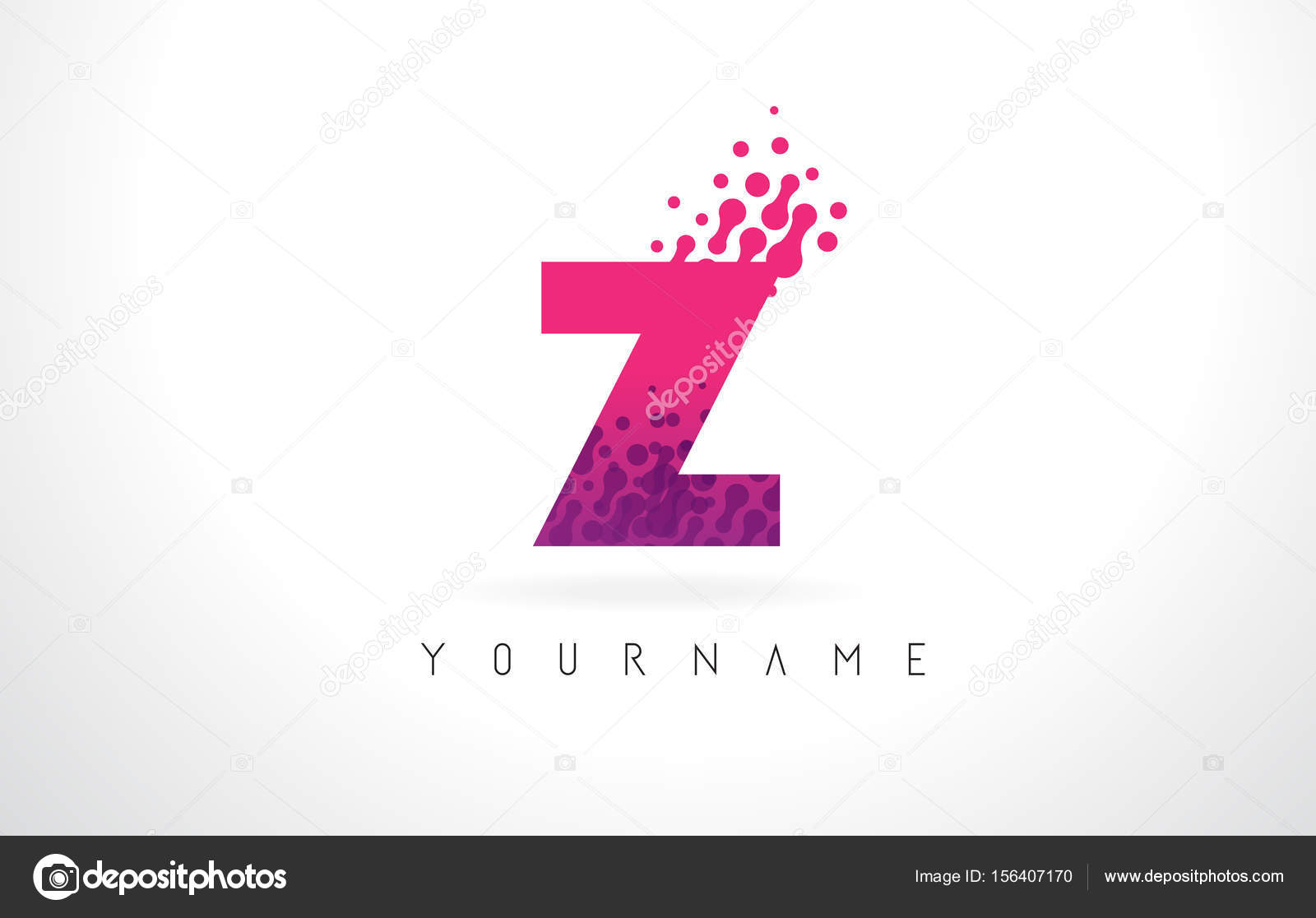 Marchio Della Lettera Z Con Particelle Dots Design E Colore