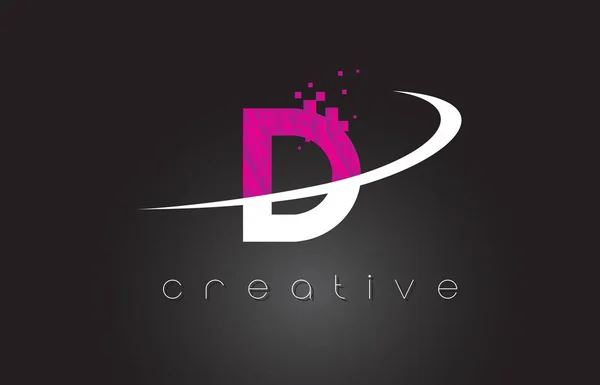 D design de letras criativas com cores brancas rosa — Vetor de Stock
