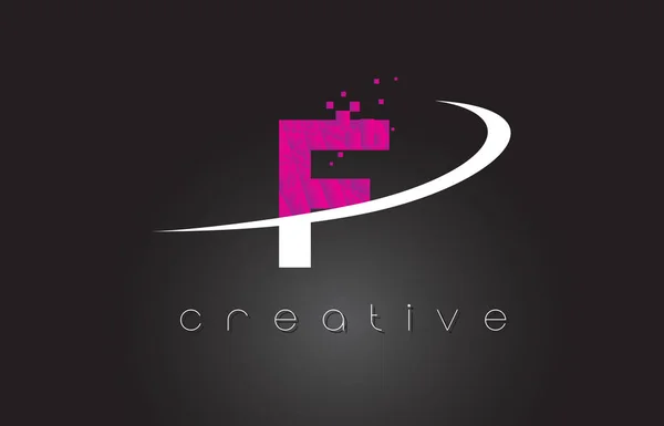 F creatieve Letters ontwerp met witte roze kleuren — Stockvector