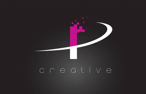 I kreatives Buchstaben-Design mit weiß-rosa Farben — Stockvektor