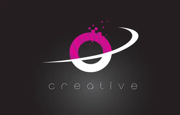 O Creative Letters Design with White Pink Colors — стоковый вектор