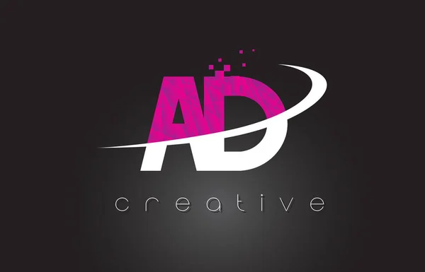 白ピンク色の広告 D 創造的な文字のデザイン — ストックベクタ