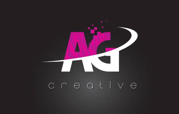 AG A G Lettres créatives Design avec des couleurs blanches roses — Image vectorielle