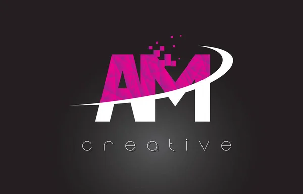 AM A M Creative Letters Design with White Pink Colors — стоковый вектор