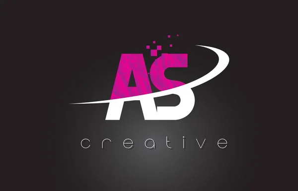 AS A S Creative Letters Design з білими рожевими кольорами — стоковий вектор