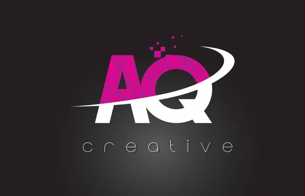 AQ A Q Creative Letters Design With White Pink Colors — Stock Vector