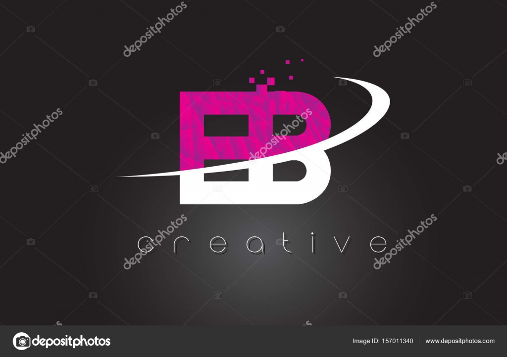 Letras De Eb E B Creativo Diseño Con Colores Rosa Blanco