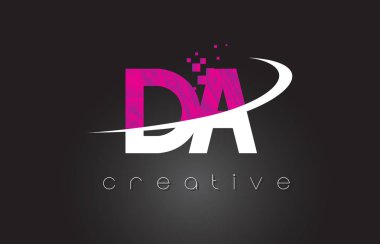 Da D A yaratıcı harf tasarımı ile beyaz pembe renkler