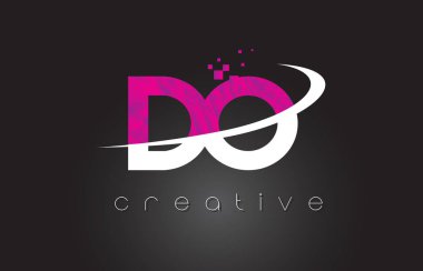 D O yaratıcı harfler beyaz pembe renklerle tasarım