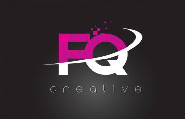 FQ F Q Yaratıcı harfler beyaz pembe renklerle tasarım