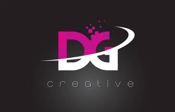 白ピンク色で dg D G 創造的な文字デザイン — ストックベクタ