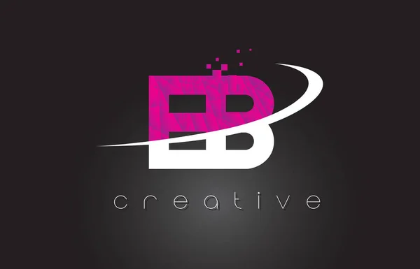 Betűk EB E B Creative Design fehér rózsaszín színben — Stock Vector