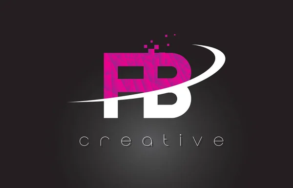 Diseño creativo de las letras de FB F B con los colores rosados blancos — Archivo Imágenes Vectoriales