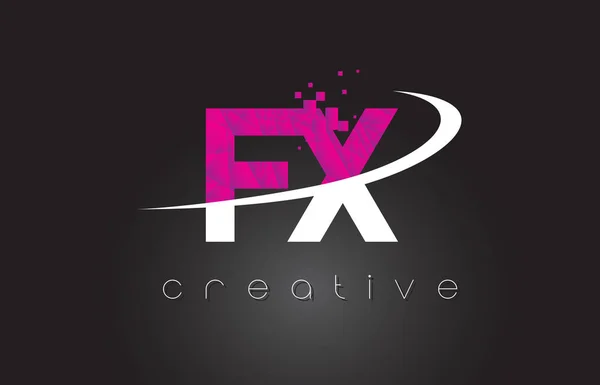 FX F X Creative Letters Design With White Pink Colors — Stock Vector