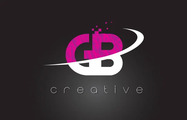 GB G B Lettres créatives Design avec des couleurs blanches roses — Image vectorielle