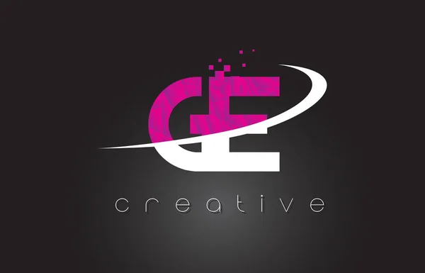 GE G E Diseño de letras creativas con colores rosados blancos — Archivo Imágenes Vectoriales