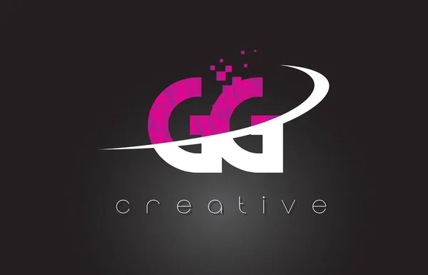 GG G G Lettres créatives Design avec des couleurs blanches roses — Image vectorielle